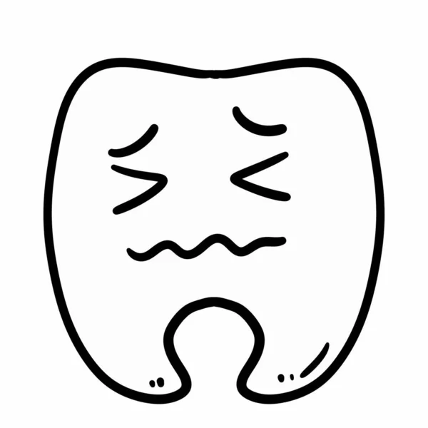 Милий Мультяшний Зуб Білому Тлі Ілюстрація — стокове фото