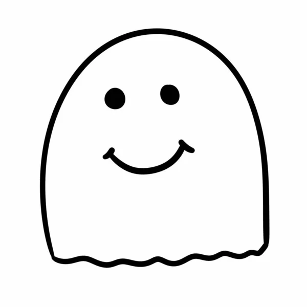 Happy Halloween Ghost Line Icon — стоковое фото