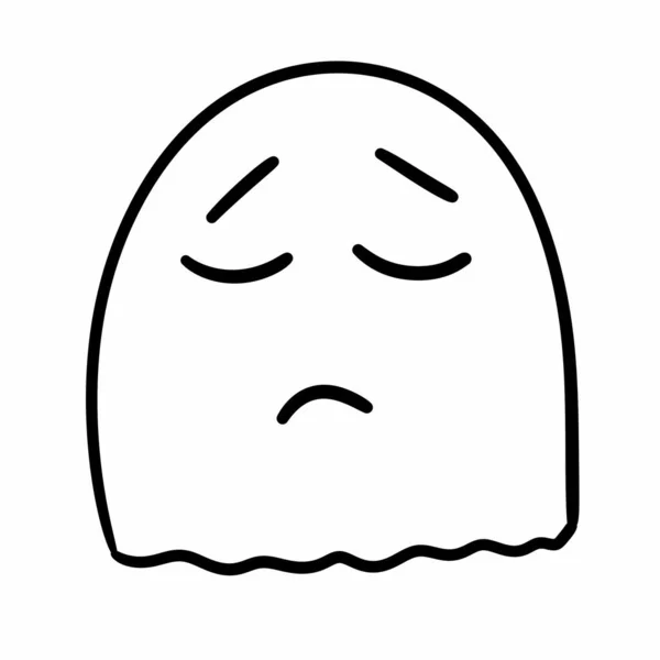 Happy Halloween Ghost Character Line Icon — Stock Photo, Image