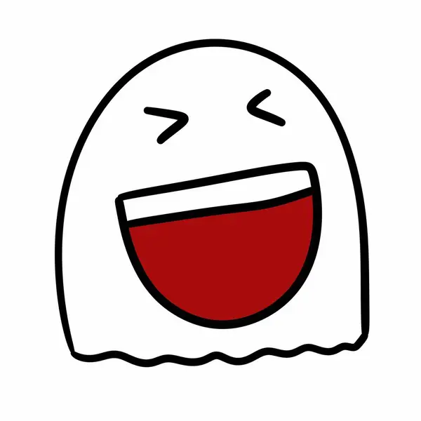 Ícone Linha Personagem Fantasma Halloween Feliz — Fotografia de Stock