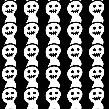 Kafataslarıyla cadılar bayramı arkaplanının kusursuz deseni.