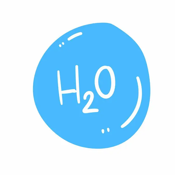H2O Ikon Elszigetelt Fehér Alapon — Stock Fotó