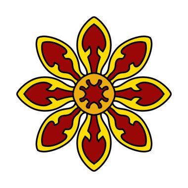 Beyaz arkaplanda çiçekli bir süs