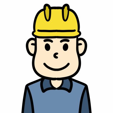 İnşaat işçisi ikonu. özet işçisi simgesi rengi izole edildi