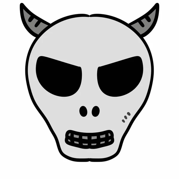 Totenkopf Symbol Auf Weißem Hintergrund Illustration — Stockfoto