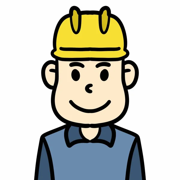 Bauarbeiter Ikone Umriss Arbeiter Symbol Farbe Flach Isoliert — Stockfoto