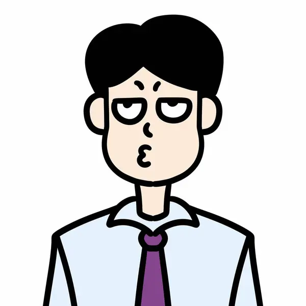 Dibujos Animados Hombre Preocupado Con Corbata — Foto de Stock