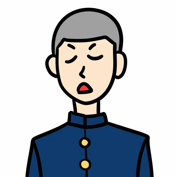 一个有忧郁表情的僧人的卡通画 — 图库照片