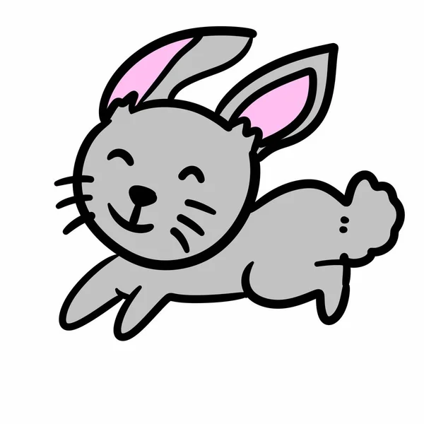 Niedlichen Kaninchen Tier Charakter Auf Weißem Hintergrund — Stockfoto