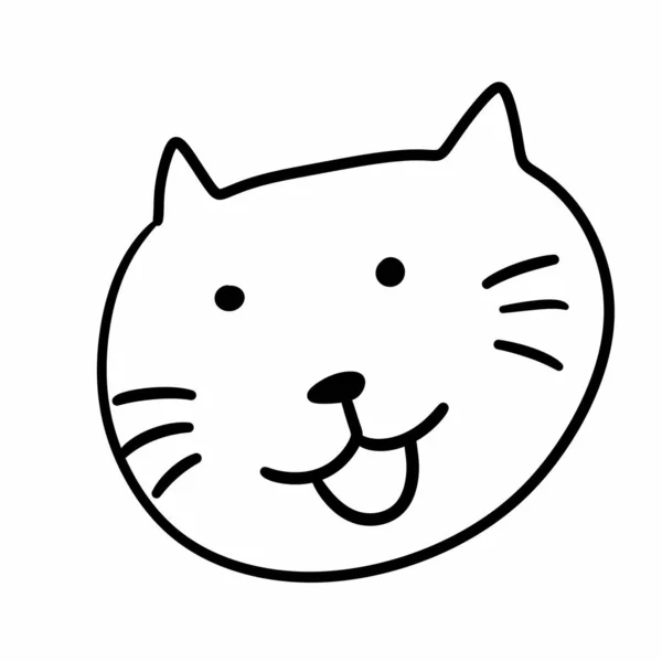 Cat Head Icon Outline Illustration — Stock Photo, Image