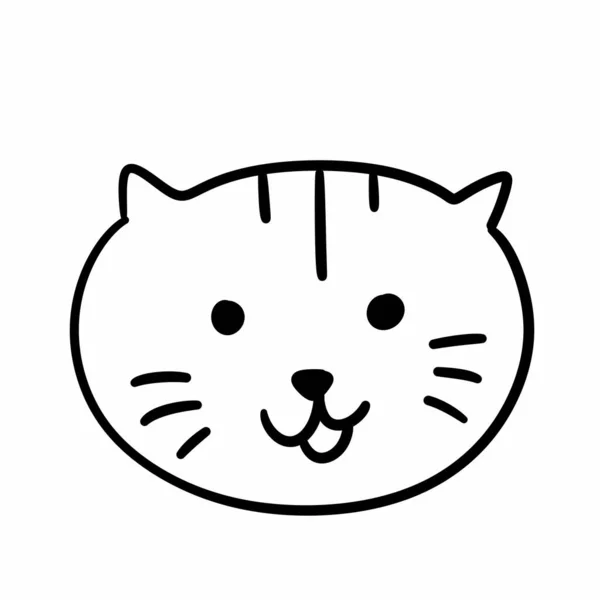 Kedi Başı Simgesi Çizimi — Stok fotoğraf