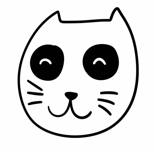Katzenkopf Ikone Umreißt Illustration — Stockfoto