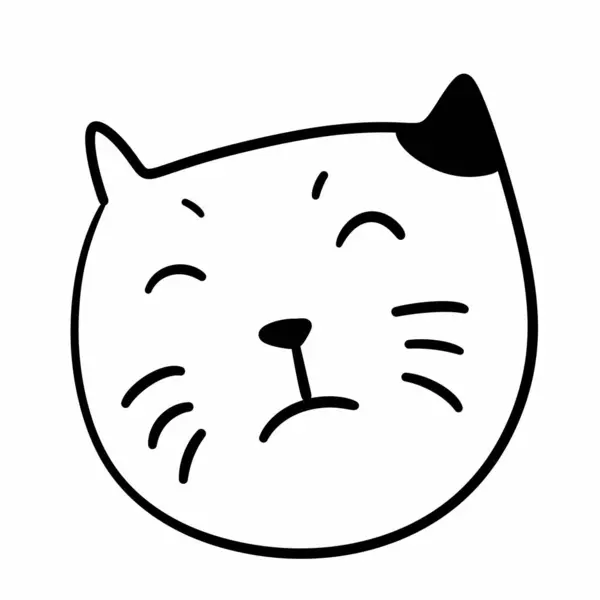 猫ヘッドアイコンアウトラインイラスト — ストック写真