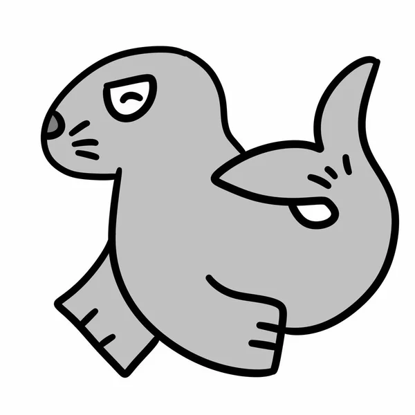 Cartoon Illustration Der Niedlichen Robbe Isoliert Auf Weißem Hintergrund — Stockfoto