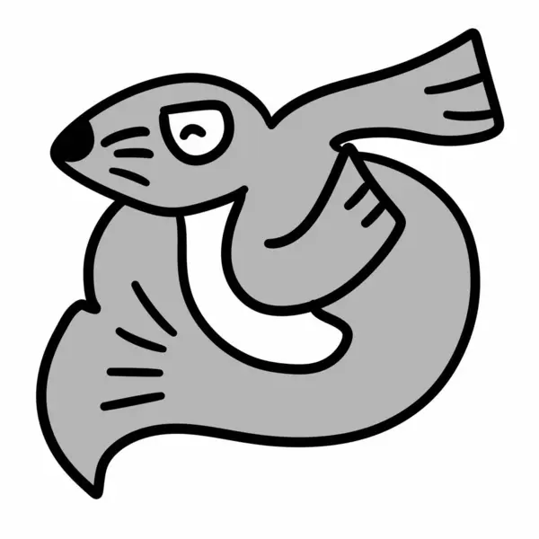 Cartoon Illustratie Van Schattige Zeehond Geïsoleerd Witte Achtergrond — Stockfoto