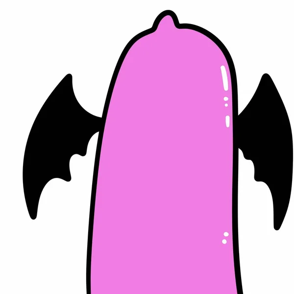 Halloween Růžový Kondom Karikatura Bílém Pozadí — Stock fotografie