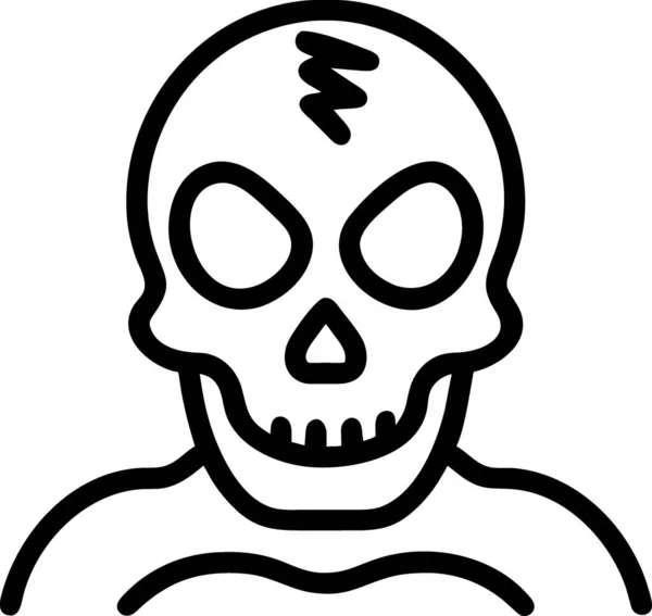 白色背景的骷髅死亡图标 — 图库照片