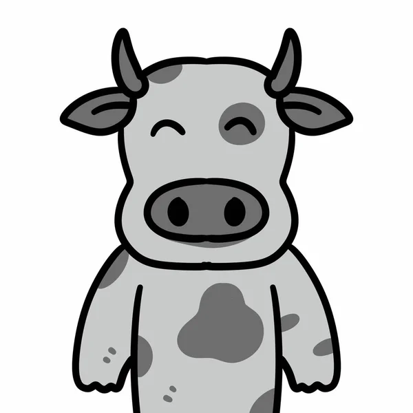 Vache Ferme Animal Icône Sur Fond Blanc — Photo