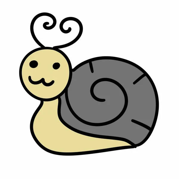 可爱的蜗牛卡通的插图 — 图库照片