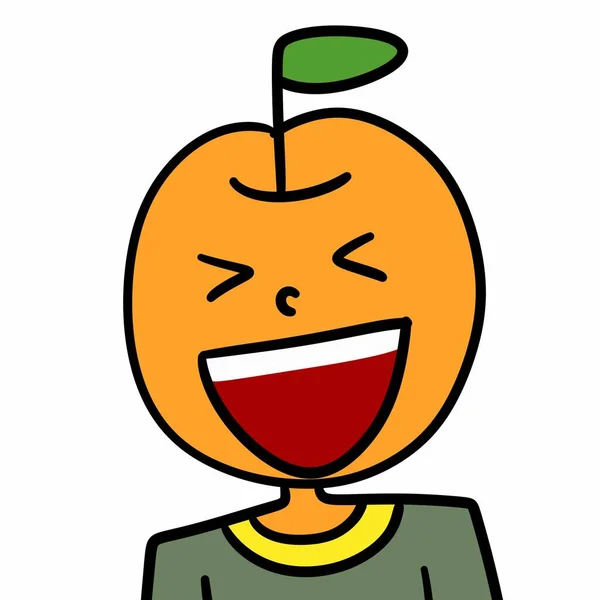 Gelukkig Cartoon Oranje Fruit Witte Achtergrond — Stockfoto