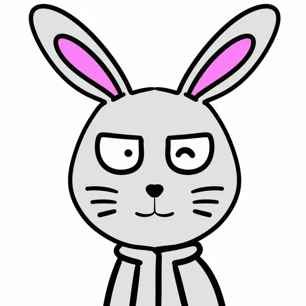 Niedliches Und Lustiges Kaninchen Mit Ohren Cartoon Illustration Grafik Design — Stockfoto