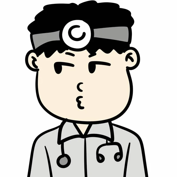 cute cartoon doctor icon. illustration.
