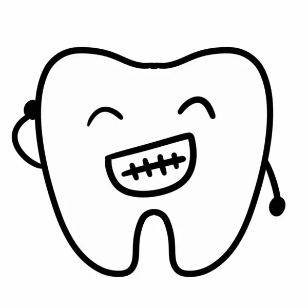 Desenho Ilustração Ícone Cuidados Dentários — Fotografia de Stock