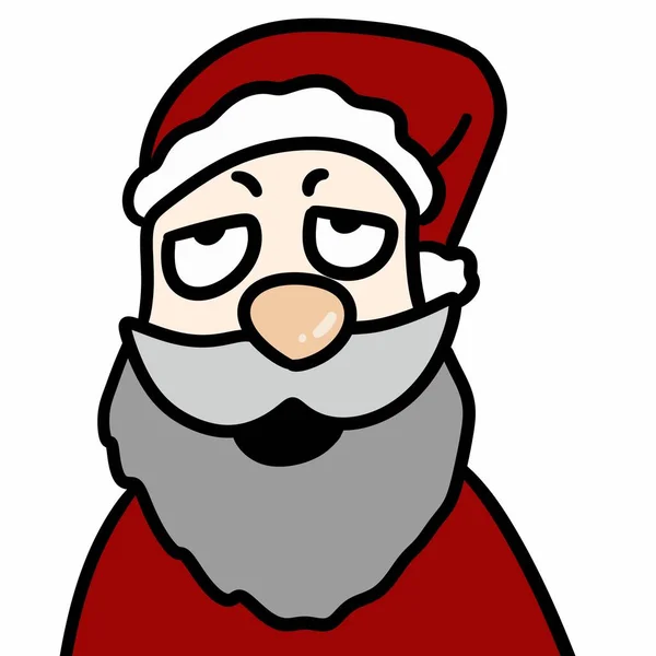 Santa Claus Gesicht Karikatur Auf Weißem Hintergrund — Stockfoto