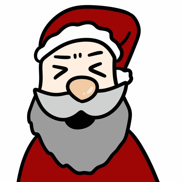 Beyaz Arka Planda Noel Baba Yüzü Karikatürü — Stok fotoğraf