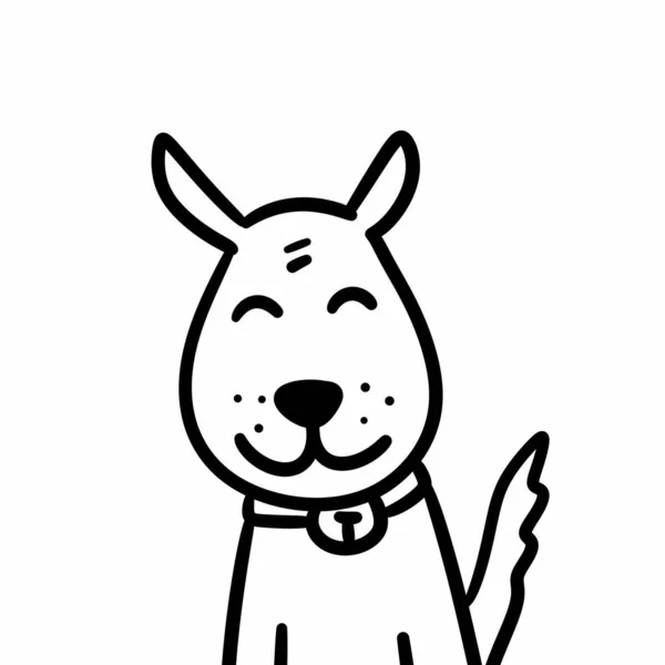 Cartoon Dog Waving Hand Drawn Style Illustration — Stock Photo, Image