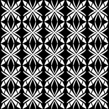 Siyah ve beyaz geometrik desenlerin kusursuz deseni. soyut arkaplan.