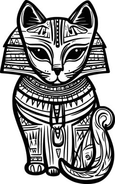Mısırlı sfenks. Siyah ve beyaz çizimler. MısırName.