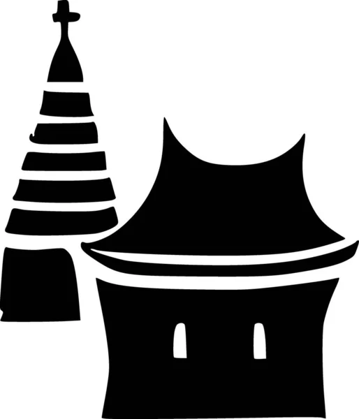 Chińska Pagoda Białym Tle Ilustracja — Zdjęcie stockowe