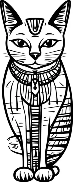Esfinge Egípcia Ilustração Preto Branco Egito — Fotografia de Stock