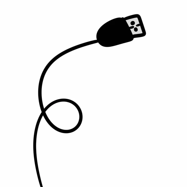 Kablo Simgesi Basit Siyah Biçim — Stok fotoğraf