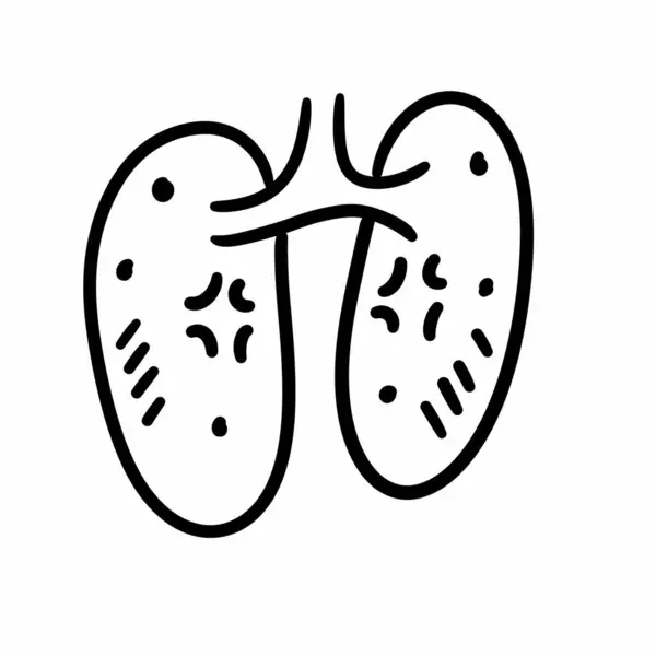 Human Lungs Icon Outline Style — Stock Photo, Image