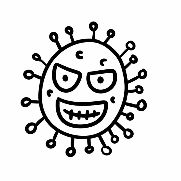 Disegno Del Fumetto Virus Isolato Illustrazione — Foto Stock