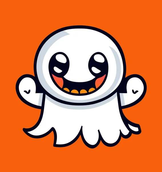 art cute smiling ghost cartoon