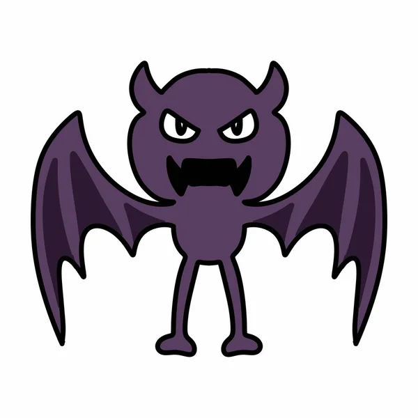Purple Devil Bat Illustration White Background — Stock Photo, Image