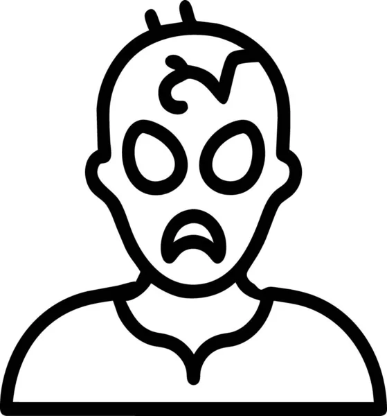 Икона Зомби Хэллоуин Контур Хэллоуин Зомби Значок Веб Дизайна Изолированы — стоковое фото