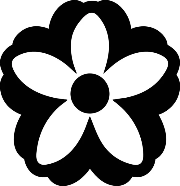Icono Adorno Floral Flores Estilo Sólido —  Fotos de Stock