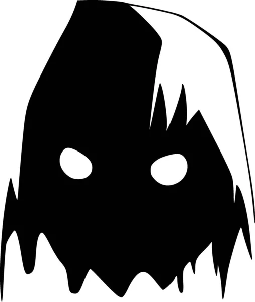 Halloween Fantasma Con Máscara Negra Ilustración —  Fotos de Stock