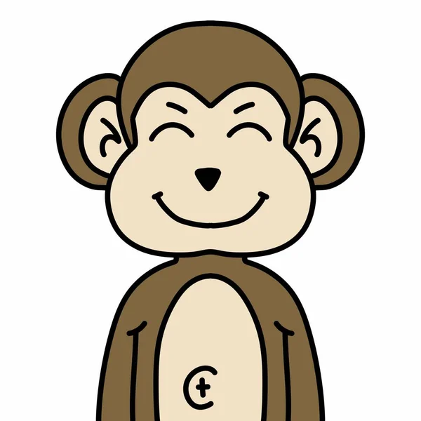 Художня Мавпа Мультфільм Дизайн Ілюстрації — стокове фото