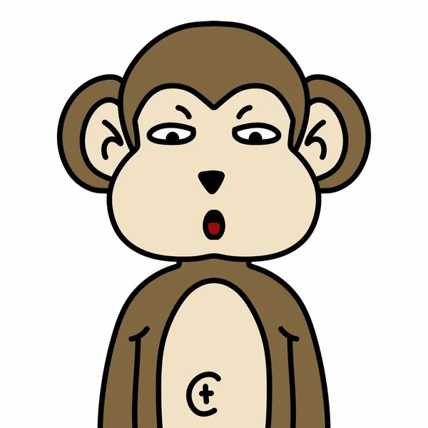 艺术猴子卡通画设计 — 图库照片