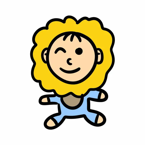 Little Girl Character Isolated Icon Design Illustration — Stock Photo, Image