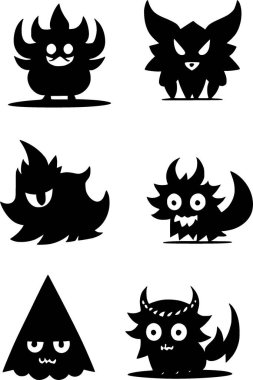 Şeytan simgesi beyaz arkaplanda ayarlandı