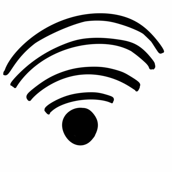 Preto Branco Ilustração Ícone Wifi — Fotografia de Stock