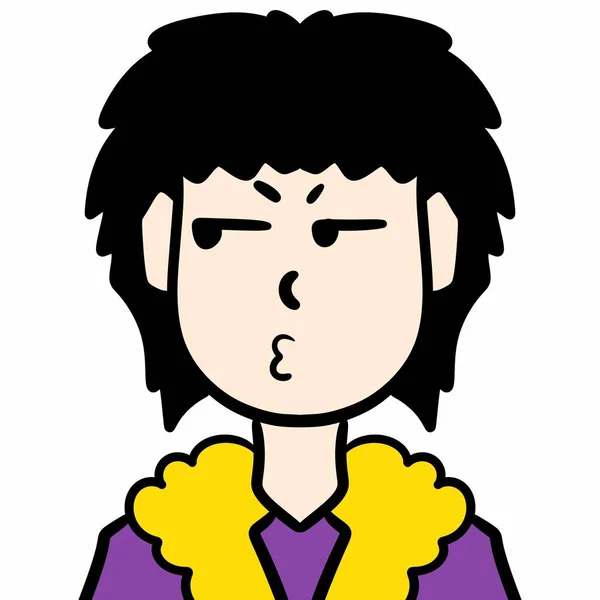 Cute Cartoon Man Yellow Sweater — Stock Photo, Image