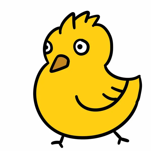cartoon doodle cute chick on white background