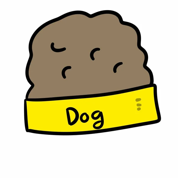 Cão Comida Doodle Ícone Fundo Branco — Fotografia de Stock